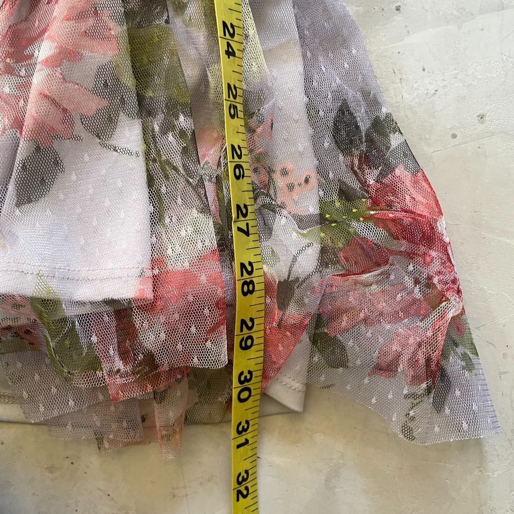 Asos Floral Kentucky Derby Dress Womens 8 Ethereal Mesh Romantic Cottage - Picture 10 of 10